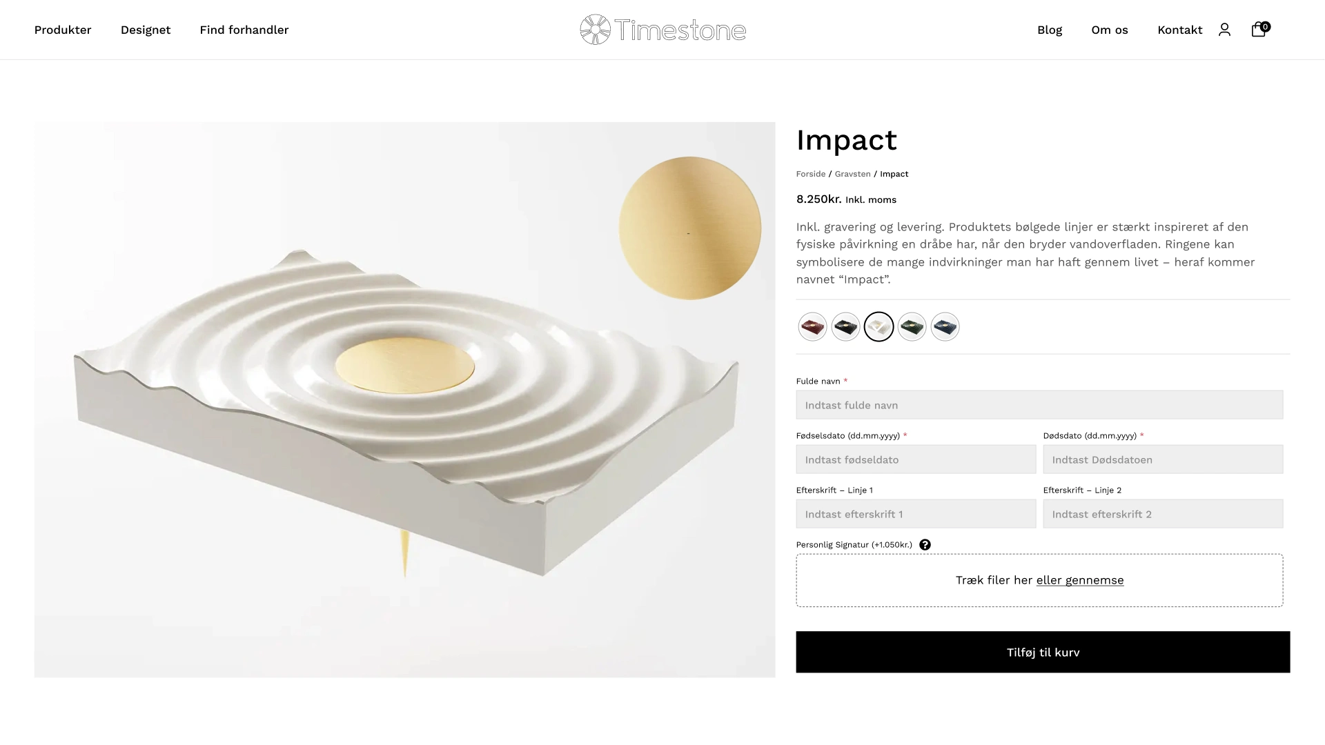 timestone product page